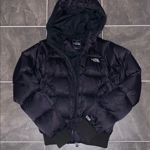 The north face black bomber puffer coat